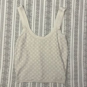 A&F White Knit Sweater Tank
